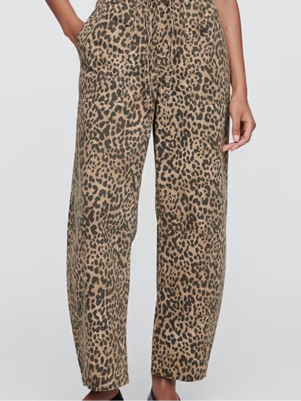 GAP Factory Mid Rise Print Pull-On Barrel Jeans